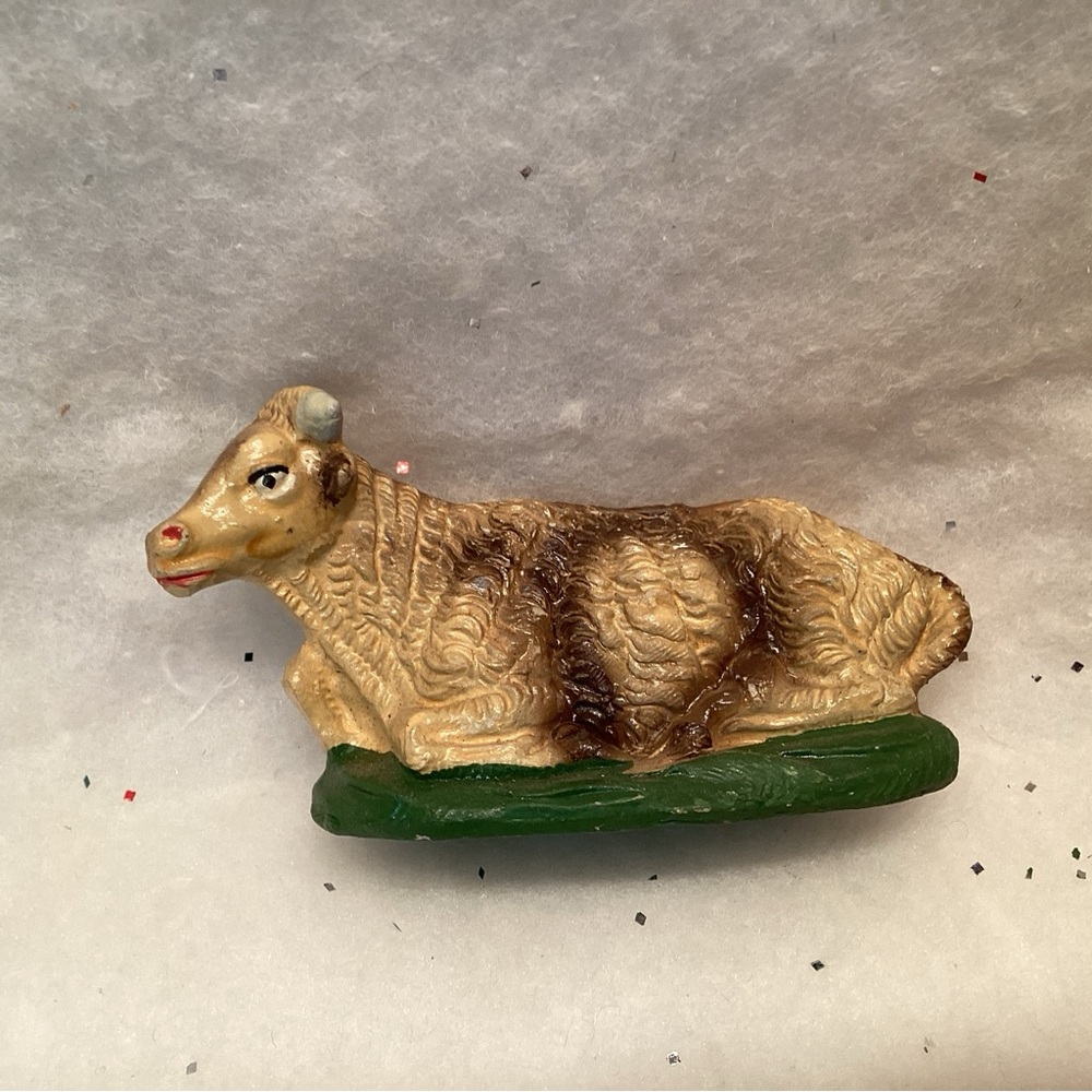 Fontanini Nativity Figurine Sitting Laying Ox Oxen Cow Italy 4"